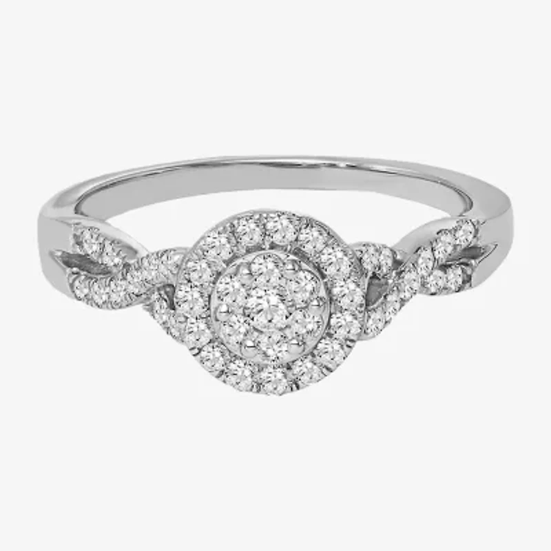 Womens 1/2 CT. Natural White Diamond 10K Gold Round Bridal Set