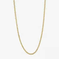 10K Gold 18-24 Inch Hollow Wheat Chain Necklace