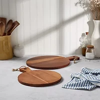 Denmark 2pc Acacia Round Pallete Wood Cheese Board
