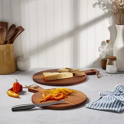 Denmark 2pc Acacia Round Pallete Wood Cheese Board