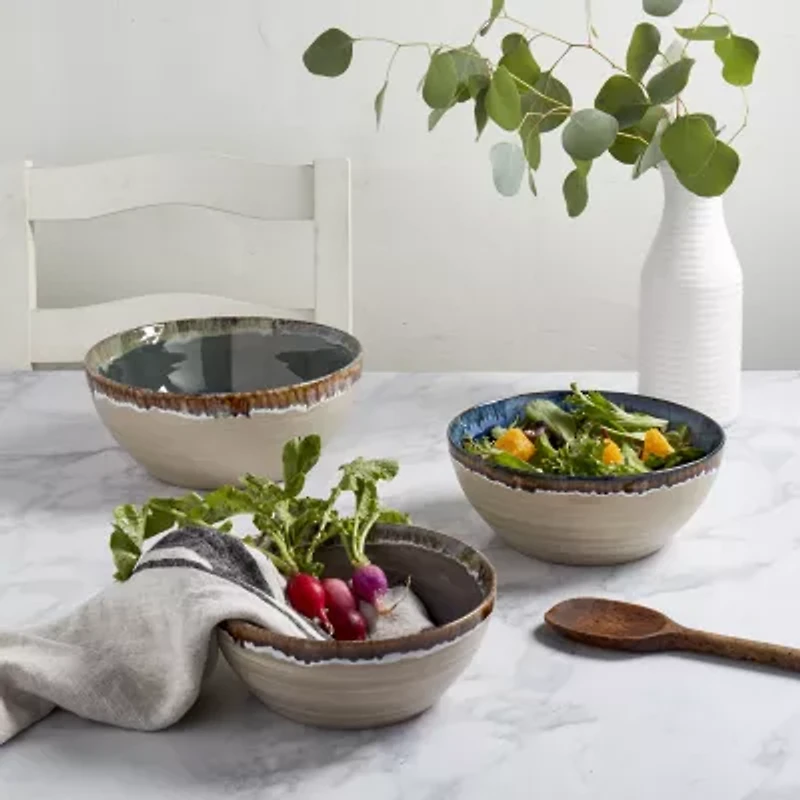 Gallery Tuscon 3-pc. Stoneware Serving Bowl