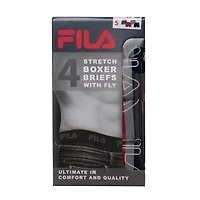 FILA Ultra Soft Stretch Mens 4 Pack Boxer Briefs Fm312bxcs28-001