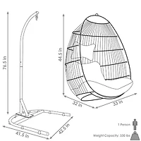 Julia Hanging Egg Chair with Cushion and Stand