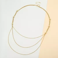 Bold Elements Gold Tone Womens 36 Inch Chain Necklace