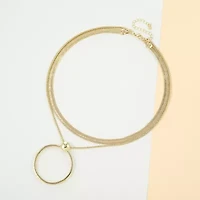 Bold Elements Gold Tone Womens 18 Inch Pendant Necklace