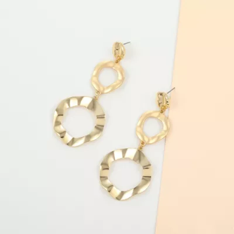 Bold Elements Gold Tone Womens Drop Earrings
