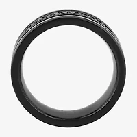Mens 8MM 1/10 CT. T.W. Black Diamond Tungsten Wedding Band