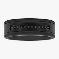 Mens 8MM 1/10 CT. T.W. Black Diamond Tungsten Wedding Band
