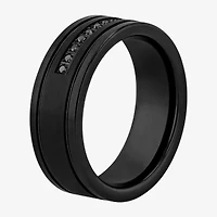 Mens 8MM 1/10 CT. T.W. Black Diamond Tungsten Wedding Band