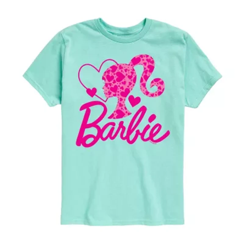Big Kid Girls Round Neck Short Sleeve Classic Fit Barbie Graphic T-Shirt