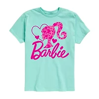 Big Kid Girls Round Neck Short Sleeve Classic Fit Barbie Graphic T-Shirt