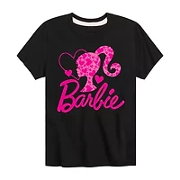 Big Kid Girls Round Neck Short Sleeve Classic Fit Barbie Graphic T-Shirt
