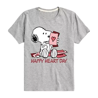 Big Kid Girls Round Neck Short Sleeve Classic Fit Peanuts Graphic T-Shirt