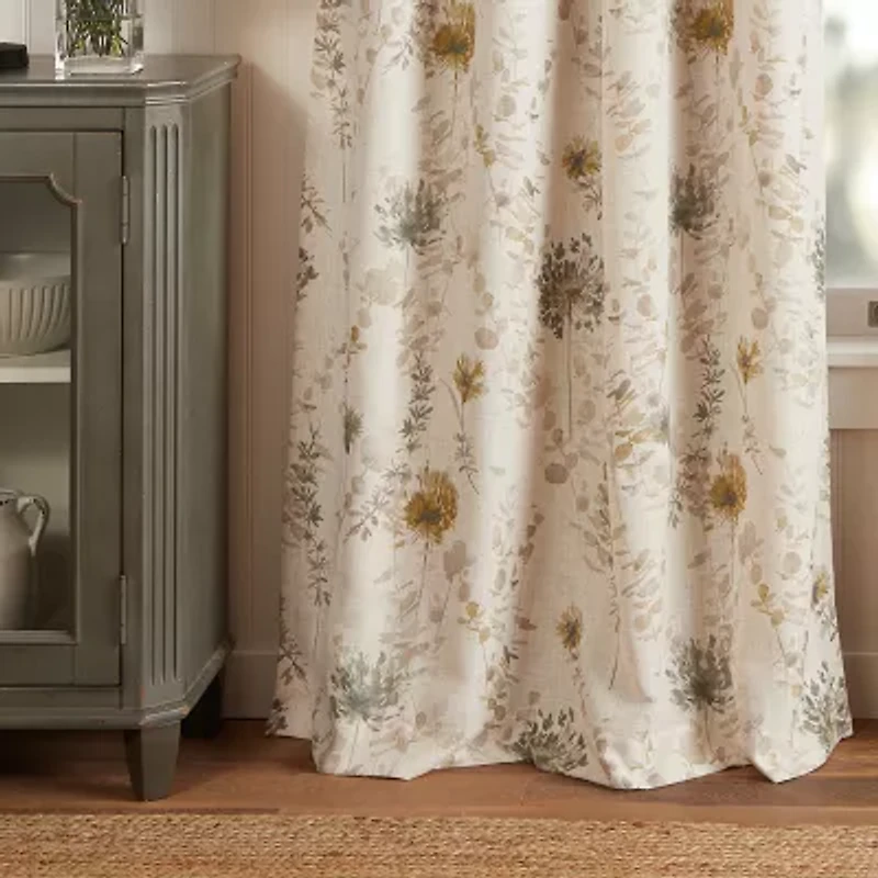 Martha Stewart Westchester Print Grommet Top Blackout Single Curtain Panel