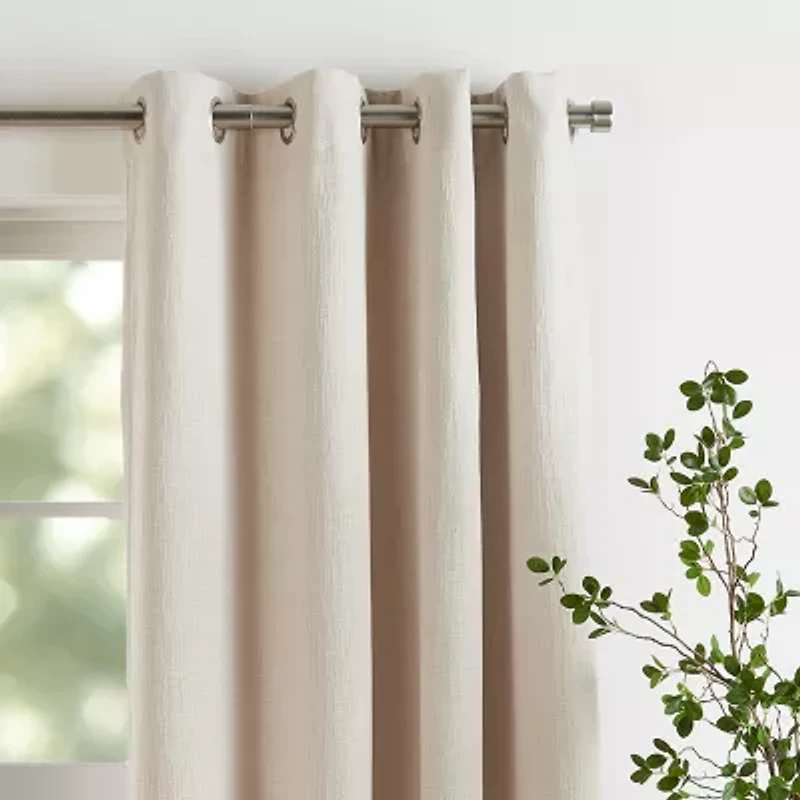 Martha Stewart Otto Grommet Top Blackout Single Curtain Panel
