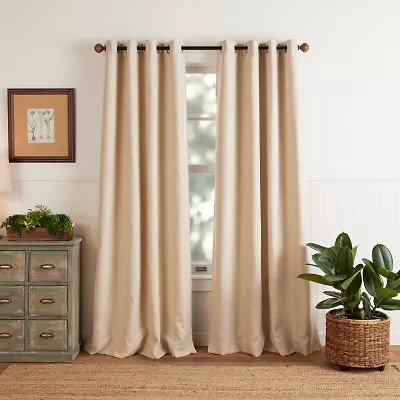 Martha Stewart Reed Grommet Top Blackout Single Curtain Panel