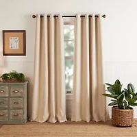 Martha Stewart Reed Grommet Top Blackout Single Curtain Panel