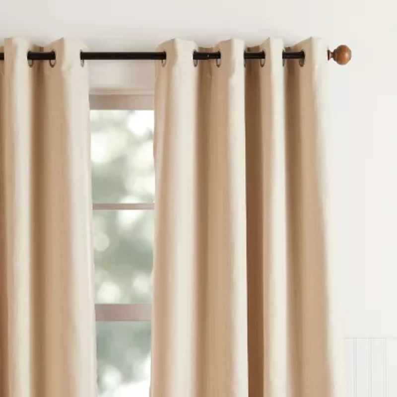 Martha Stewart Reed Grommet Top Blackout Single Curtain Panel