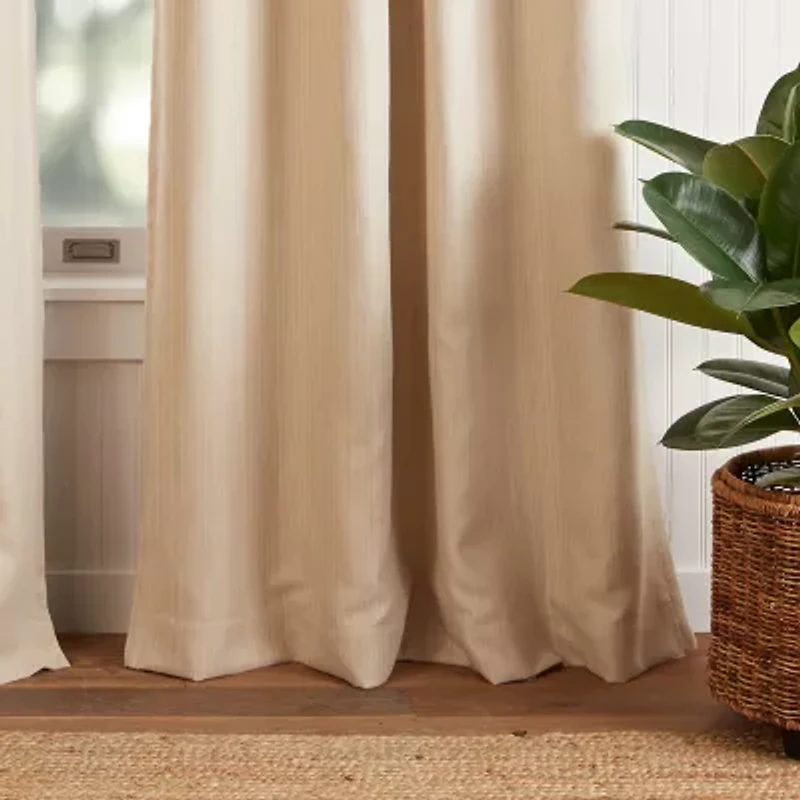 Martha Stewart Reed Grommet Top Blackout Single Curtain Panel
