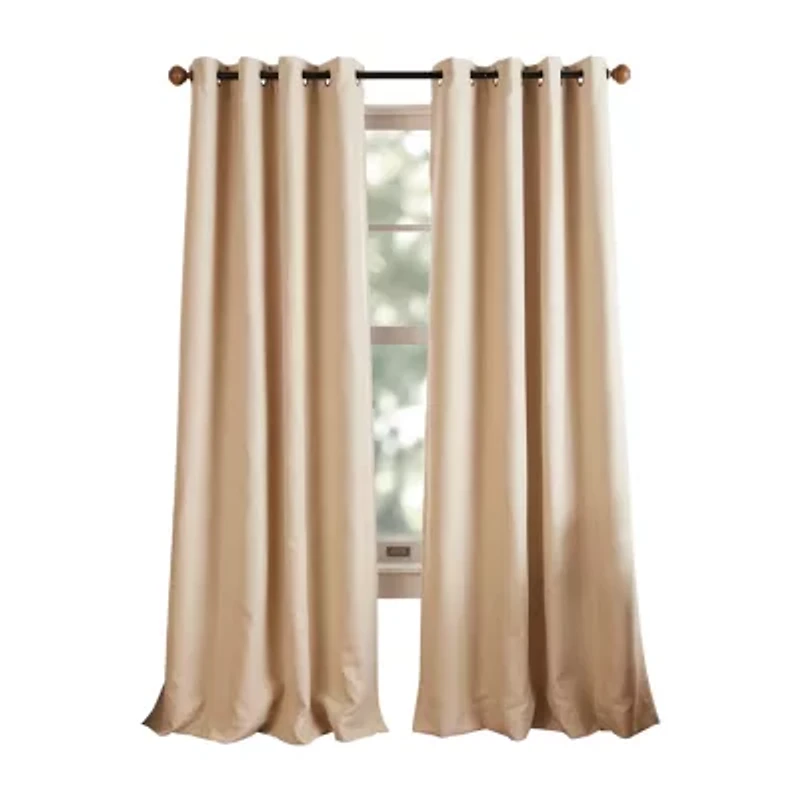 Martha Stewart Reed Grommet Top Blackout Single Curtain Panel