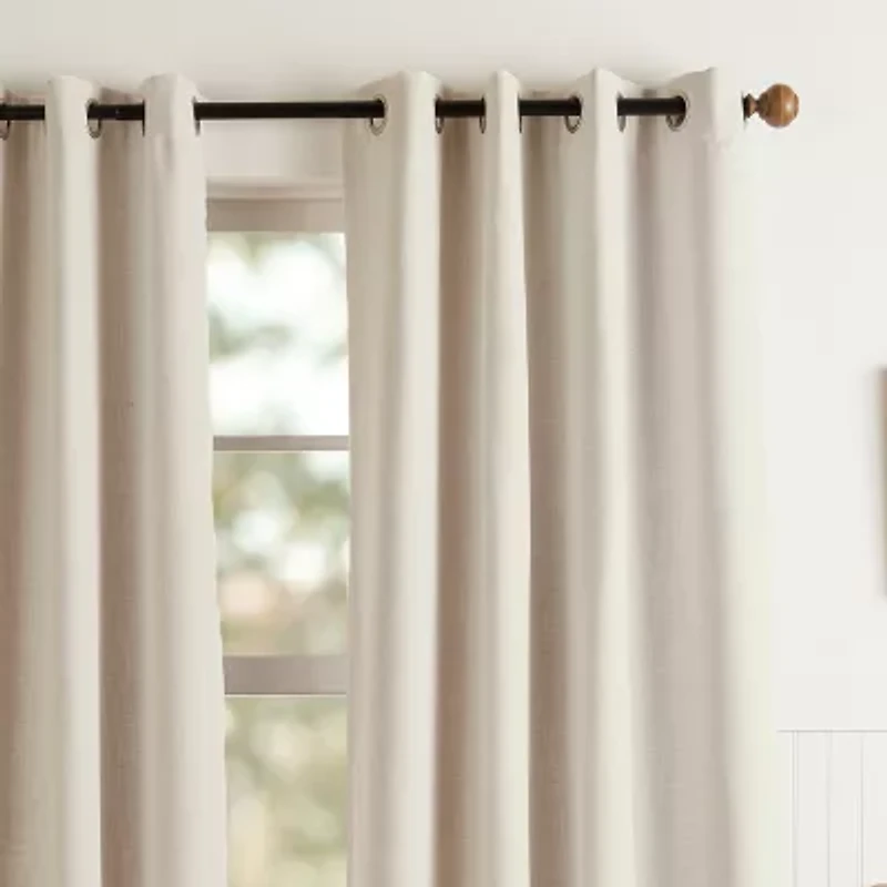 Martha Stewart Westchester Solid Grommet Top Blackout Single Curtain Panel