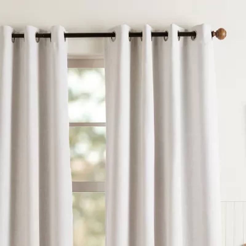 Martha Stewart Westchester Solid Grommet Top Blackout Single Curtain Panel