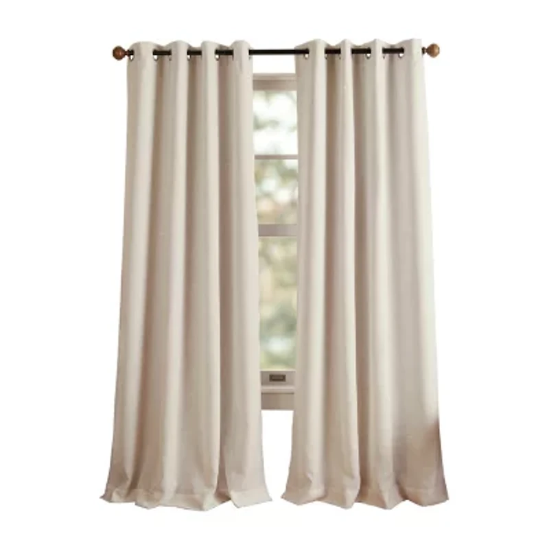 Martha Stewart Westchester Solid Grommet Top Blackout Single Curtain Panel