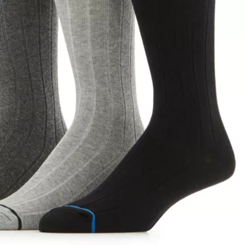 Stafford Casual Dress Cotton Mens 5 Pair Crew Socks