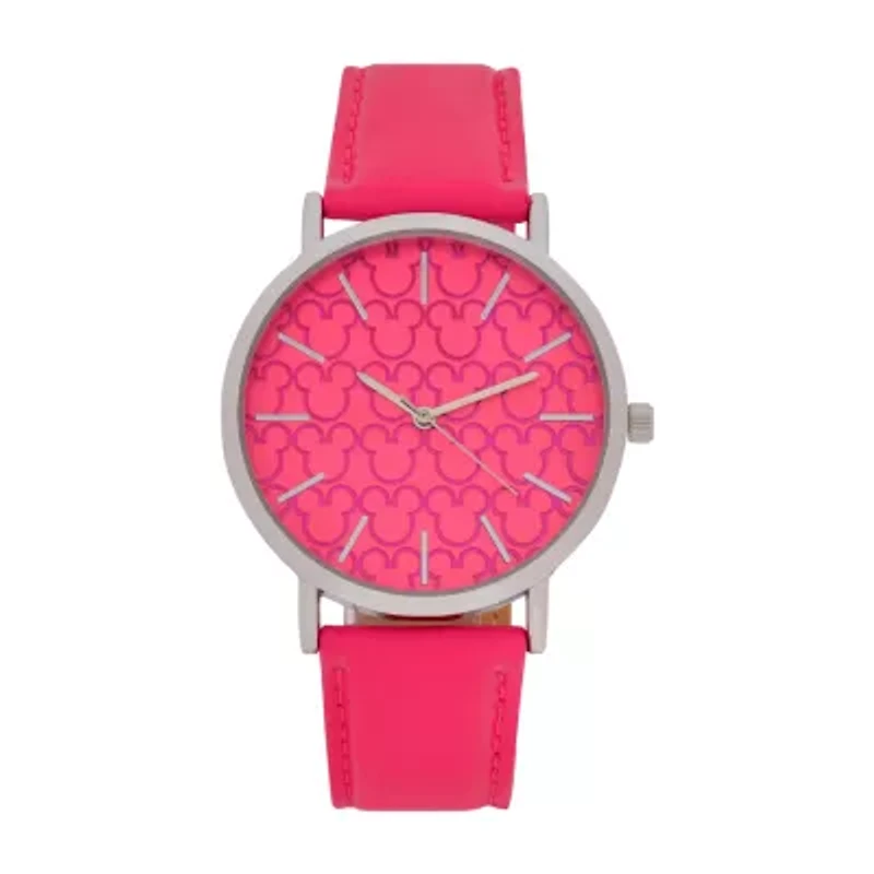 Disney Mickey Mouse Womens Pink Strap Watch Mk1541jc