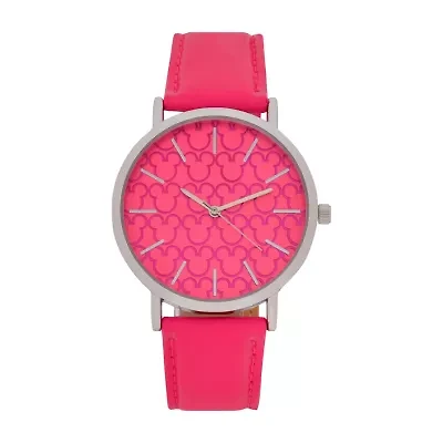Disney Mickey Mouse Womens Pink Strap Watch Mk1541jc