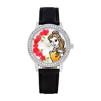 Disney Beauty and the Beast Womens Black Strap Watch Pn1562jc