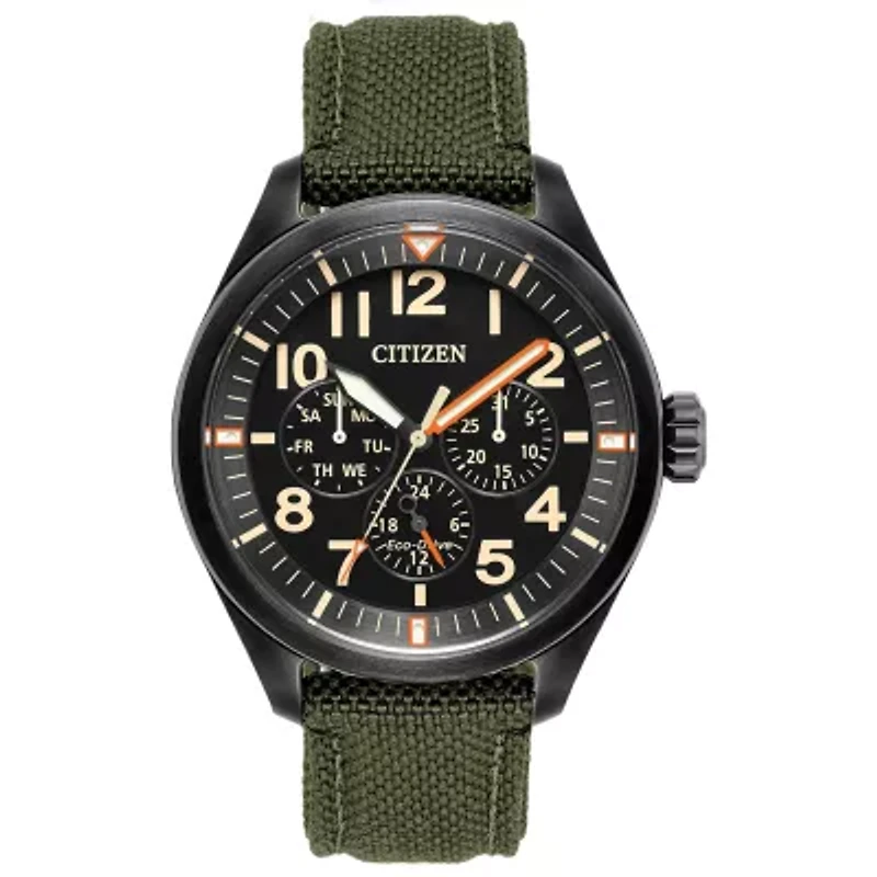 Citizen Chandler Mens Green Strap Watch Bu2055-16e