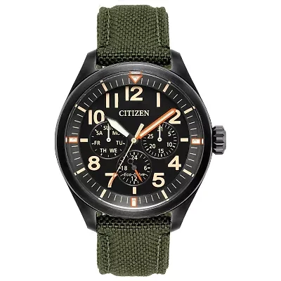 Citizen Chandler Mens Green Strap Watch Bu2055-16e