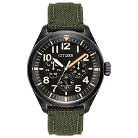 Citizen Chandler Mens Green Strap Watch Bu2055-16e
