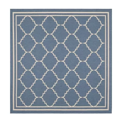 Safavieh Courtyard Collection Skin Geometric Indoor/Outdoor Square Area Rug