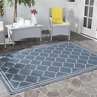 Safavieh Courtyard Collection Skin Geometric Indoor/Outdoor Square Area Rug