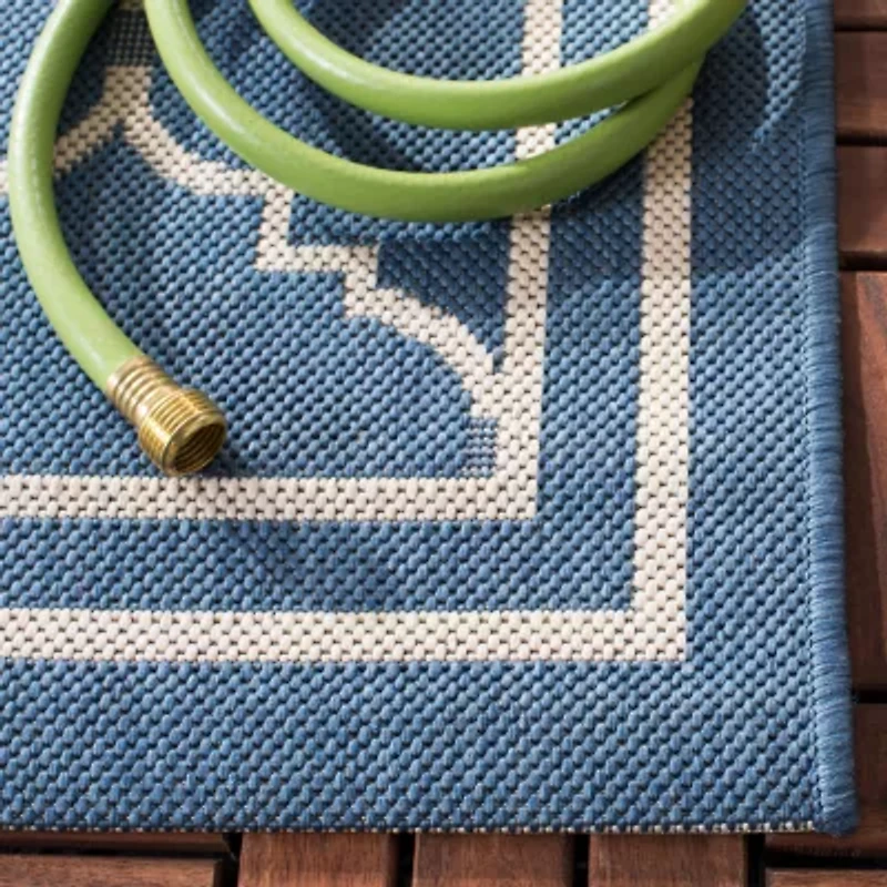 Safavieh Courtyard Collection Skin Geometric Indoor/Outdoor Square Area Rug