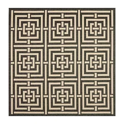 Safavieh Courtyard Collection Varvara Geometric Indoor/Outdoor Square Area Rug
