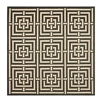 Safavieh Courtyard Collection Varvara Geometric Indoor/Outdoor Square Area Rug