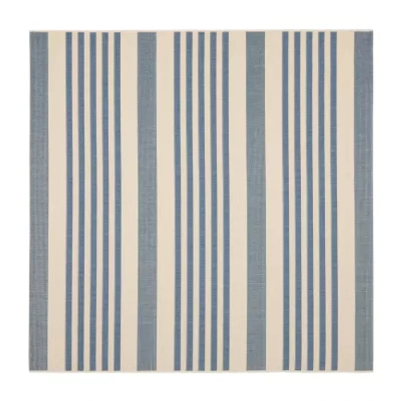 Safavieh Courtyard Collection Santos Stripe Indoor/Outdoor Square Area Rug