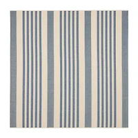 Safavieh Courtyard Collection Santos Stripe Indoor/Outdoor Square Area Rug