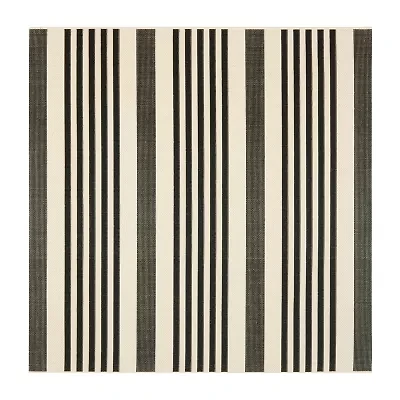 Safavieh Courtyard Collection Santos Stripe Indoor/Outdoor Square Area Rug