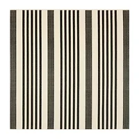 Safavieh Courtyard Collection Santos Stripe Indoor/Outdoor Square Area Rug