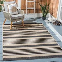 Safavieh Courtyard Collection Santos Stripe Indoor/Outdoor Square Area Rug