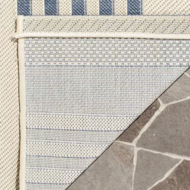 Safavieh Courtyard Collection Santos Stripe Indoor/Outdoor Square Area Rug