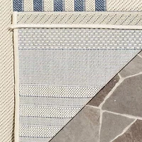 Safavieh Courtyard Collection Santos Stripe Indoor/Outdoor Square Area Rug