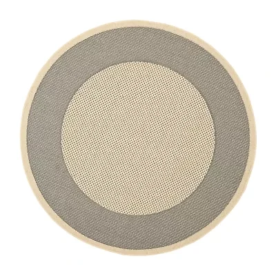 Safavieh Courtyard Collection Trina Bordered Indoor/Outdoor Round Area Rug
