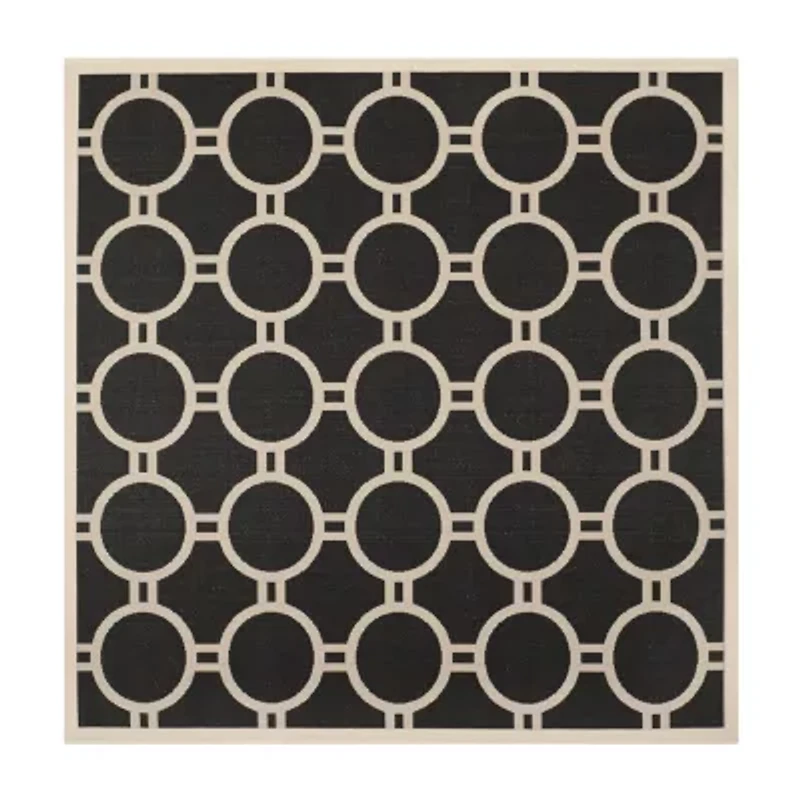 Safavieh Courtyard Collection Shag Geometric Indoor/Outdoor Square Area Rug