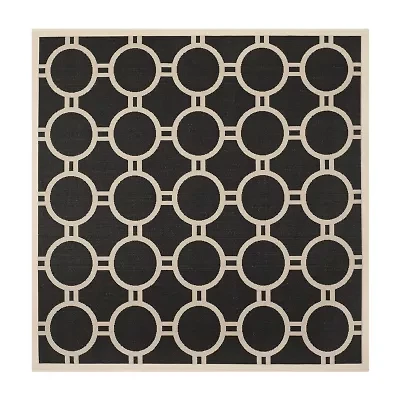 Safavieh Courtyard Collection Shag Geometric Indoor/Outdoor Square Area Rug