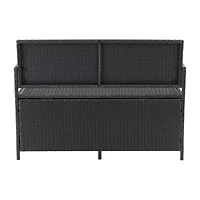 Parksville Resin Wicker Storage Patio Bench